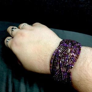 Purple beaded bracelet